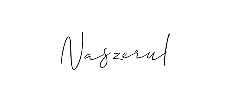 Use a signature maker to create a handwritten signature online. With this signature software, you can design (Allison_Script) your own signature for name Naszerul. Naszerul signature style 2 images and pictures png