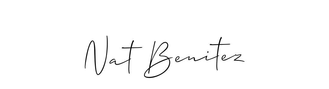 Also You can easily find your signature by using the search form. We will create Nat Benitez name handwritten signature images for you free of cost using Allison_Script sign style. Nat Benitez signature style 2 images and pictures png