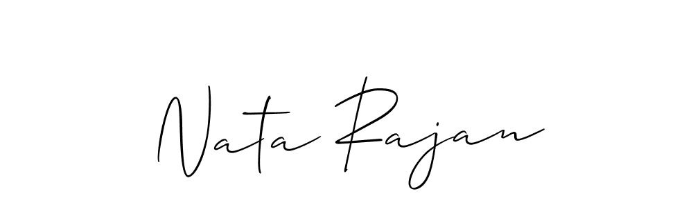 The best way (Allison_Script) to make a short signature is to pick only two or three words in your name. The name Nata Rajan include a total of six letters. For converting this name. Nata Rajan signature style 2 images and pictures png
