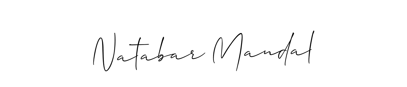 Make a beautiful signature design for name Natabar Mandal. With this signature (Allison_Script) style, you can create a handwritten signature for free. Natabar Mandal signature style 2 images and pictures png