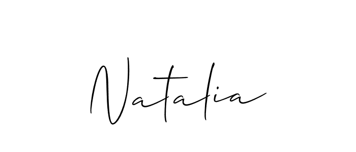 The best way (Allison_Script) to make a short signature is to pick only two or three words in your name. The name Natalia include a total of six letters. For converting this name. Natalia signature style 2 images and pictures png