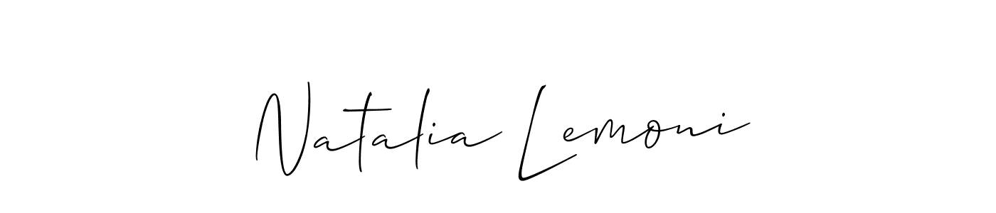 You should practise on your own different ways (Allison_Script) to write your name (Natalia Lemoni) in signature. don't let someone else do it for you. Natalia Lemoni signature style 2 images and pictures png
