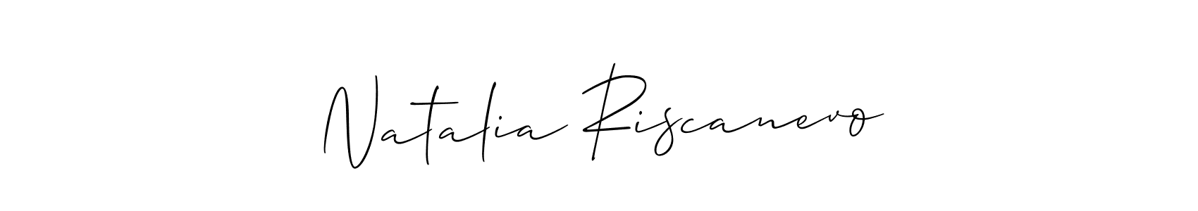 Allison_Script is a professional signature style that is perfect for those who want to add a touch of class to their signature. It is also a great choice for those who want to make their signature more unique. Get Natalia Riscanevo name to fancy signature for free. Natalia Riscanevo signature style 2 images and pictures png