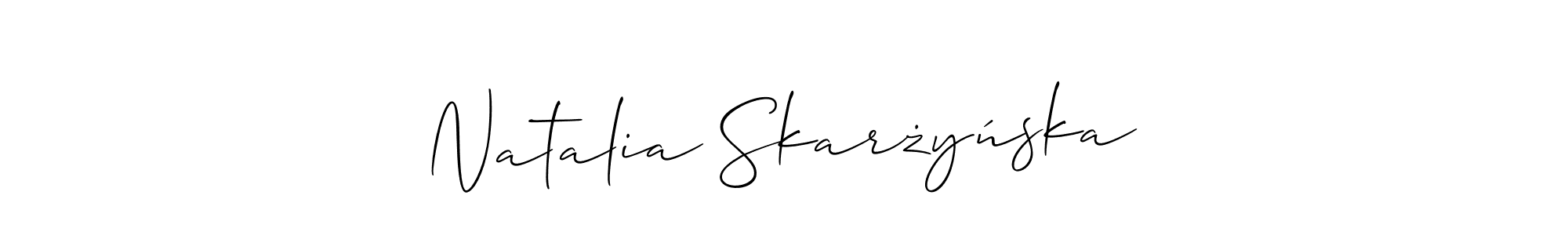 Make a beautiful signature design for name Natalia Skarżyńska. With this signature (Allison_Script) style, you can create a handwritten signature for free. Natalia Skarżyńska signature style 2 images and pictures png