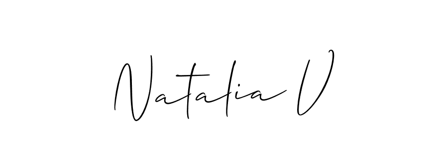 Also we have Natalia V name is the best signature style. Create professional handwritten signature collection using Allison_Script autograph style. Natalia V signature style 2 images and pictures png