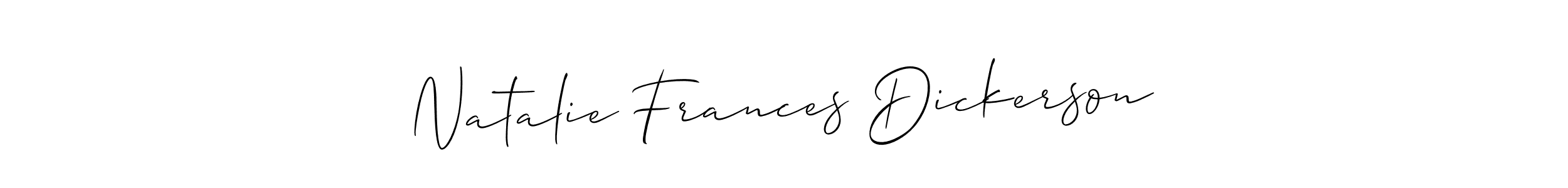 How to make Natalie Frances Dickerson name signature. Use Allison_Script style for creating short signs online. This is the latest handwritten sign. Natalie Frances Dickerson signature style 2 images and pictures png