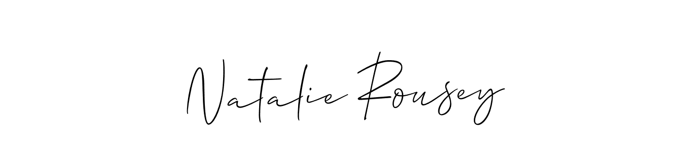 How to make Natalie Rousey name signature. Use Allison_Script style for creating short signs online. This is the latest handwritten sign. Natalie Rousey signature style 2 images and pictures png