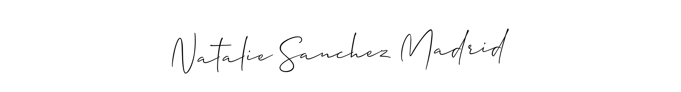 Make a short Natalie Sanchez Madrid signature style. Manage your documents anywhere anytime using Allison_Script. Create and add eSignatures, submit forms, share and send files easily. Natalie Sanchez Madrid signature style 2 images and pictures png