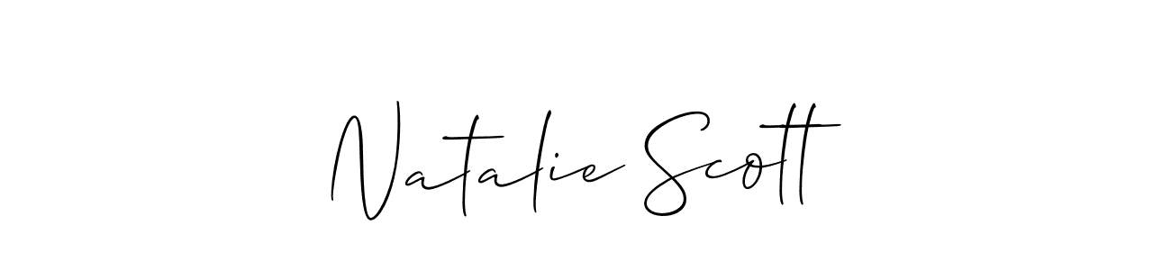 How to make Natalie Scott name signature. Use Allison_Script style for creating short signs online. This is the latest handwritten sign. Natalie Scott signature style 2 images and pictures png