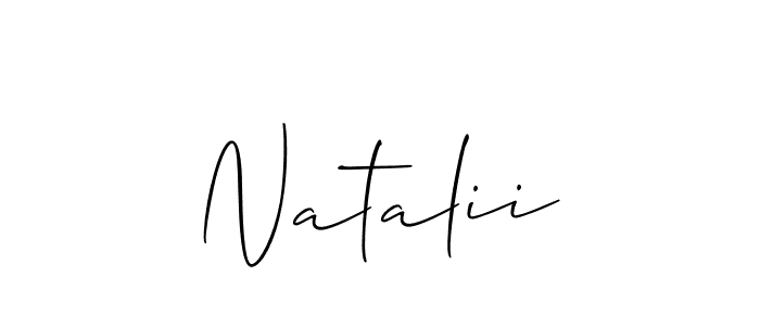 You should practise on your own different ways (Allison_Script) to write your name (Natalii) in signature. don't let someone else do it for you. Natalii signature style 2 images and pictures png