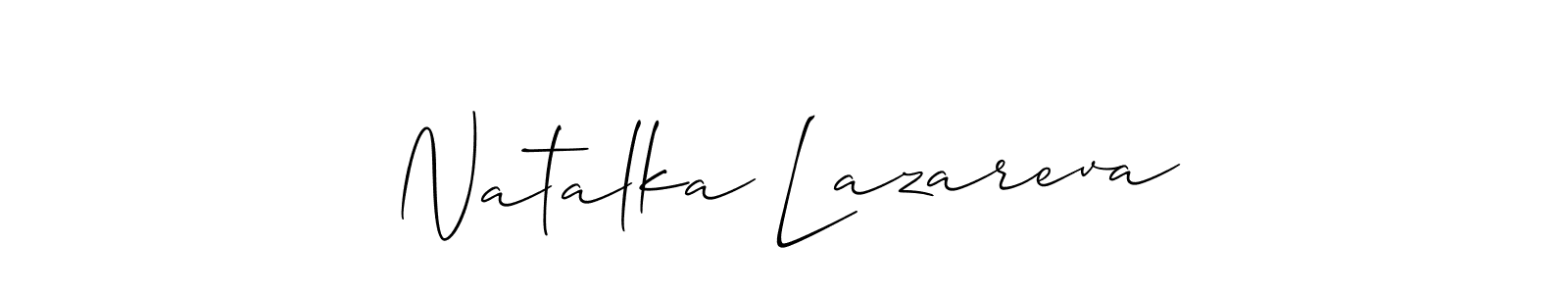 Also we have Natalka Lazareva name is the best signature style. Create professional handwritten signature collection using Allison_Script autograph style. Natalka Lazareva signature style 2 images and pictures png