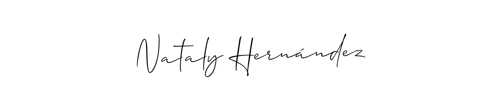 The best way (Allison_Script) to make a short signature is to pick only two or three words in your name. The name Nataly Hernández include a total of six letters. For converting this name. Nataly Hernández signature style 2 images and pictures png