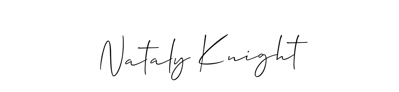 Nataly Knight stylish signature style. Best Handwritten Sign (Allison_Script) for my name. Handwritten Signature Collection Ideas for my name Nataly Knight. Nataly Knight signature style 2 images and pictures png