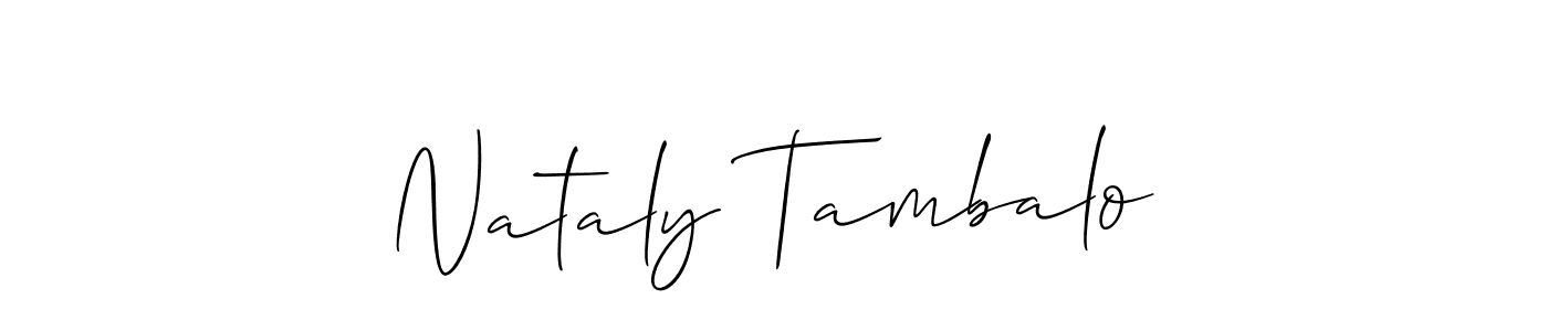 Allison_Script is a professional signature style that is perfect for those who want to add a touch of class to their signature. It is also a great choice for those who want to make their signature more unique. Get Nataly Tambalo name to fancy signature for free. Nataly Tambalo signature style 2 images and pictures png