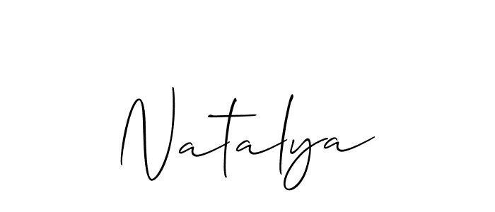 Use a signature maker to create a handwritten signature online. With this signature software, you can design (Allison_Script) your own signature for name Natalya. Natalya signature style 2 images and pictures png