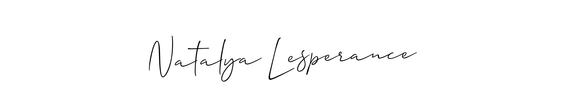 How to make Natalya Lesperance name signature. Use Allison_Script style for creating short signs online. This is the latest handwritten sign. Natalya Lesperance signature style 2 images and pictures png