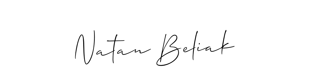 Make a short Natan Beliak signature style. Manage your documents anywhere anytime using Allison_Script. Create and add eSignatures, submit forms, share and send files easily. Natan Beliak signature style 2 images and pictures png