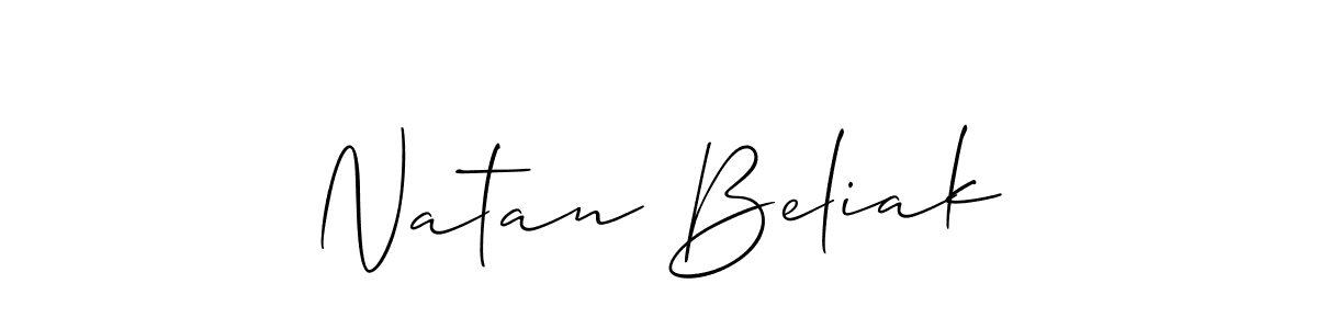 Make a short Natan Beliak signature style. Manage your documents anywhere anytime using Allison_Script. Create and add eSignatures, submit forms, share and send files easily. Natan Beliak signature style 2 images and pictures png