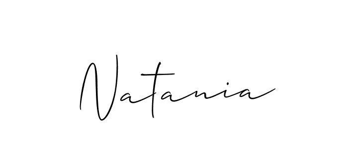 You should practise on your own different ways (Allison_Script) to write your name (Natania) in signature. don't let someone else do it for you. Natania signature style 2 images and pictures png