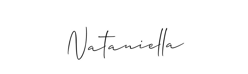 You should practise on your own different ways (Allison_Script) to write your name (Nataniella) in signature. don't let someone else do it for you. Nataniella signature style 2 images and pictures png