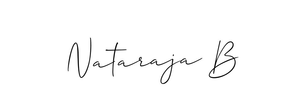 Design your own signature with our free online signature maker. With this signature software, you can create a handwritten (Allison_Script) signature for name Nataraja B. Nataraja B signature style 2 images and pictures png