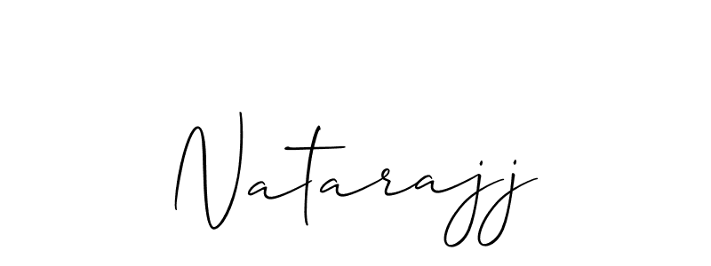 The best way (Allison_Script) to make a short signature is to pick only two or three words in your name. The name Natarajj include a total of six letters. For converting this name. Natarajj signature style 2 images and pictures png