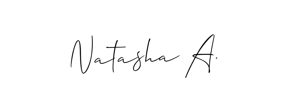 Design your own signature with our free online signature maker. With this signature software, you can create a handwritten (Allison_Script) signature for name Natasha A.. Natasha A. signature style 2 images and pictures png