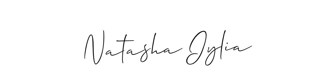 How to make Natasha Iylia name signature. Use Allison_Script style for creating short signs online. This is the latest handwritten sign. Natasha Iylia signature style 2 images and pictures png