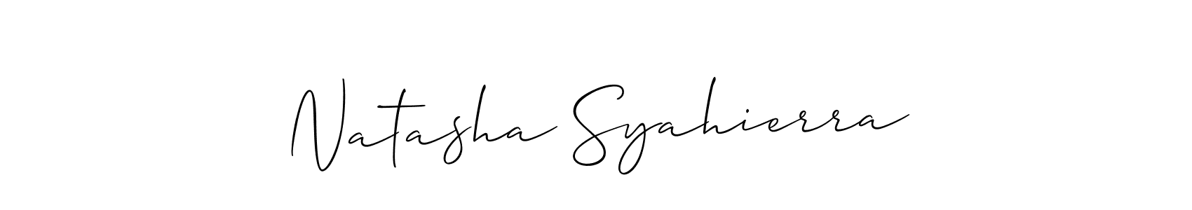 How to make Natasha Syahierra name signature. Use Allison_Script style for creating short signs online. This is the latest handwritten sign. Natasha Syahierra signature style 2 images and pictures png