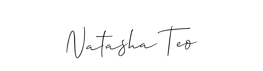 You should practise on your own different ways (Allison_Script) to write your name (Natasha Teo) in signature. don't let someone else do it for you. Natasha Teo signature style 2 images and pictures png