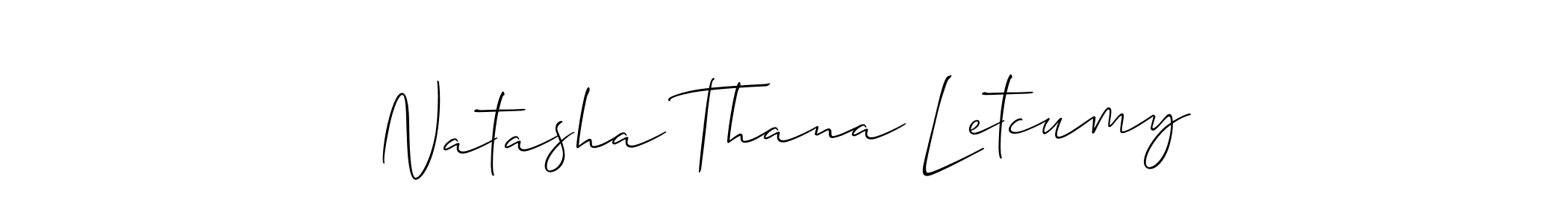 This is the best signature style for the Natasha Thana Letcumy name. Also you like these signature font (Allison_Script). Mix name signature. Natasha Thana Letcumy signature style 2 images and pictures png