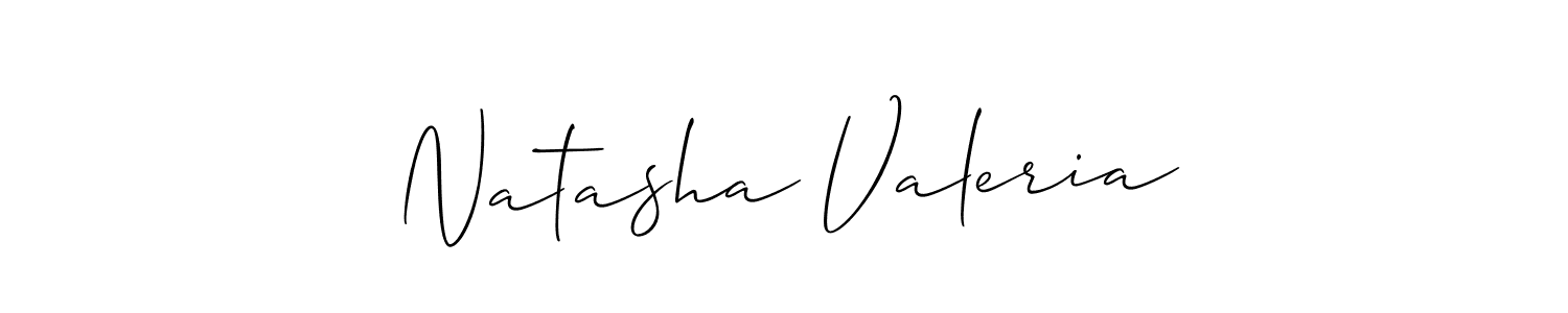 How to make Natasha Valeria name signature. Use Allison_Script style for creating short signs online. This is the latest handwritten sign. Natasha Valeria signature style 2 images and pictures png