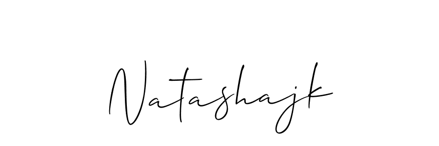 You should practise on your own different ways (Allison_Script) to write your name (Natashajk) in signature. don't let someone else do it for you. Natashajk signature style 2 images and pictures png