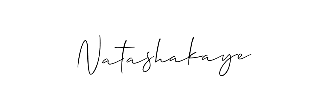 How to make Natashakaye signature? Allison_Script is a professional autograph style. Create handwritten signature for Natashakaye name. Natashakaye signature style 2 images and pictures png