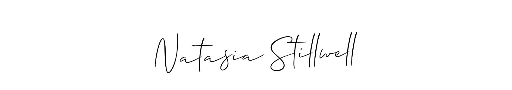 Allison_Script is a professional signature style that is perfect for those who want to add a touch of class to their signature. It is also a great choice for those who want to make their signature more unique. Get Natasia Stillwell name to fancy signature for free. Natasia Stillwell signature style 2 images and pictures png