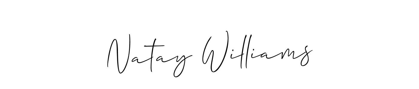 if you are searching for the best signature style for your name Natay Williams. so please give up your signature search. here we have designed multiple signature styles  using Allison_Script. Natay Williams signature style 2 images and pictures png