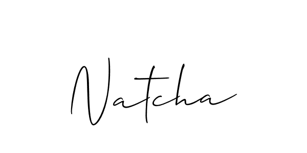 Use a signature maker to create a handwritten signature online. With this signature software, you can design (Allison_Script) your own signature for name Natcha. Natcha signature style 2 images and pictures png
