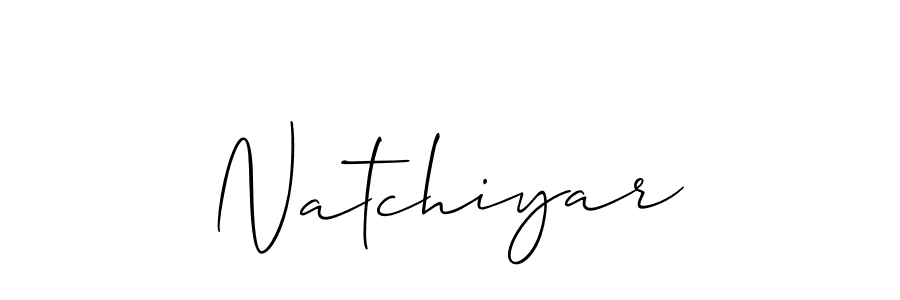 Use a signature maker to create a handwritten signature online. With this signature software, you can design (Allison_Script) your own signature for name Natchiyar. Natchiyar signature style 2 images and pictures png