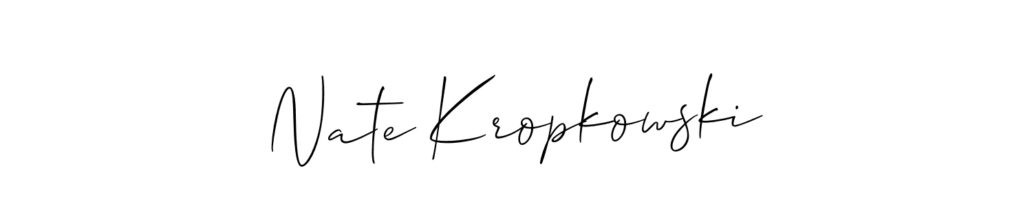 Design your own signature with our free online signature maker. With this signature software, you can create a handwritten (Allison_Script) signature for name Nate Kropkowski. Nate Kropkowski signature style 2 images and pictures png