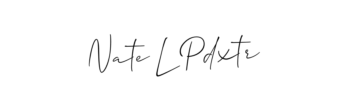 How to make Nate L Pdxtr name signature. Use Allison_Script style for creating short signs online. This is the latest handwritten sign. Nate L Pdxtr signature style 2 images and pictures png