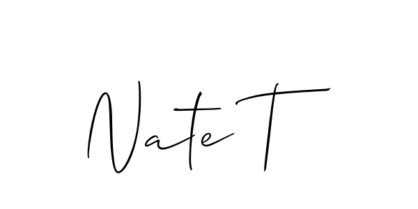 Make a beautiful signature design for name Nate T. With this signature (Allison_Script) style, you can create a handwritten signature for free. Nate T signature style 2 images and pictures png