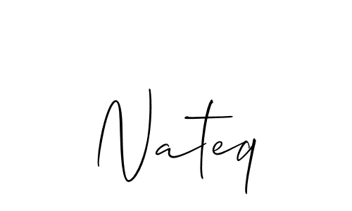 Similarly Allison_Script is the best handwritten signature design. Signature creator online .You can use it as an online autograph creator for name Nateq. Nateq signature style 2 images and pictures png