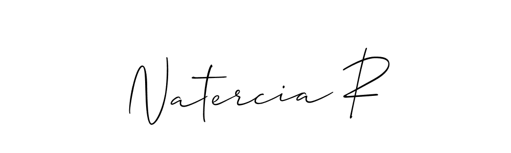 Allison_Script is a professional signature style that is perfect for those who want to add a touch of class to their signature. It is also a great choice for those who want to make their signature more unique. Get Natercia R name to fancy signature for free. Natercia R signature style 2 images and pictures png