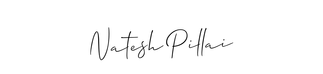 This is the best signature style for the Natesh Pillai name. Also you like these signature font (Allison_Script). Mix name signature. Natesh Pillai signature style 2 images and pictures png