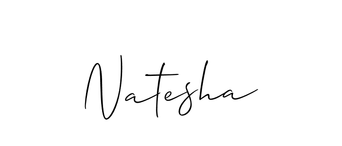 How to make Natesha name signature. Use Allison_Script style for creating short signs online. This is the latest handwritten sign. Natesha signature style 2 images and pictures png