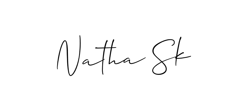 It looks lik you need a new signature style for name Natha Sk. Design unique handwritten (Allison_Script) signature with our free signature maker in just a few clicks. Natha Sk signature style 2 images and pictures png