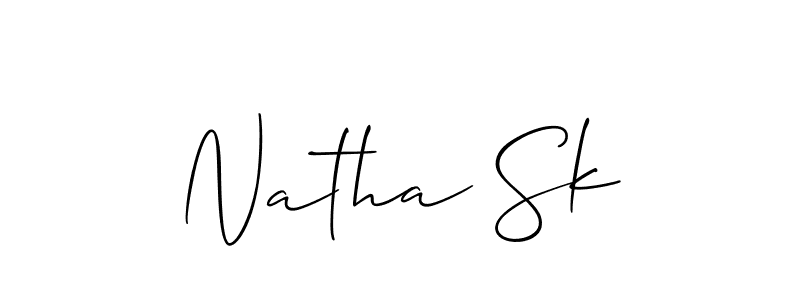 Design your own signature with our free online signature maker. With this signature software, you can create a handwritten (Allison_Script) signature for name Natha Sk. Natha Sk signature style 2 images and pictures png