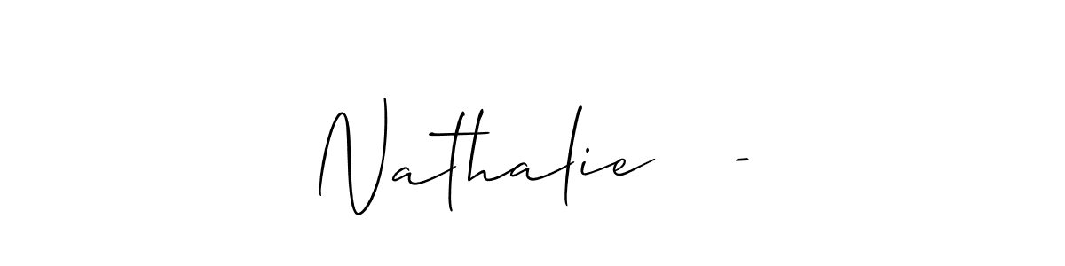 This is the best signature style for the Nathalie   - name. Also you like these signature font (Allison_Script). Mix name signature. Nathalie   - signature style 2 images and pictures png