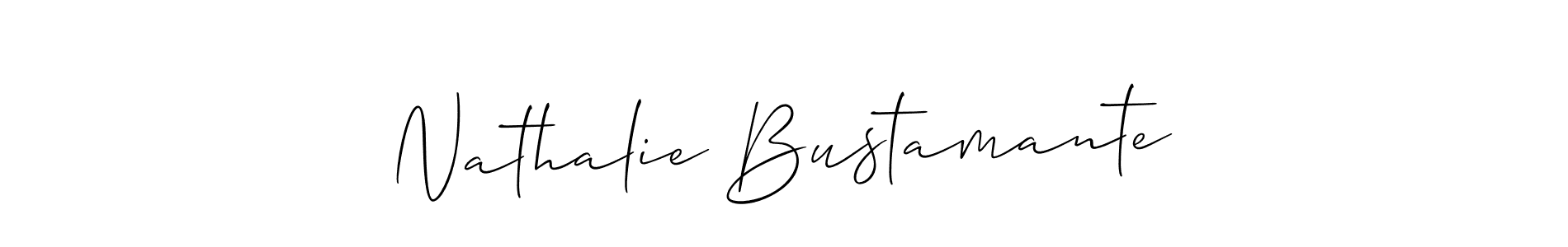 Allison_Script is a professional signature style that is perfect for those who want to add a touch of class to their signature. It is also a great choice for those who want to make their signature more unique. Get Nathalie Bustamante name to fancy signature for free. Nathalie Bustamante signature style 2 images and pictures png