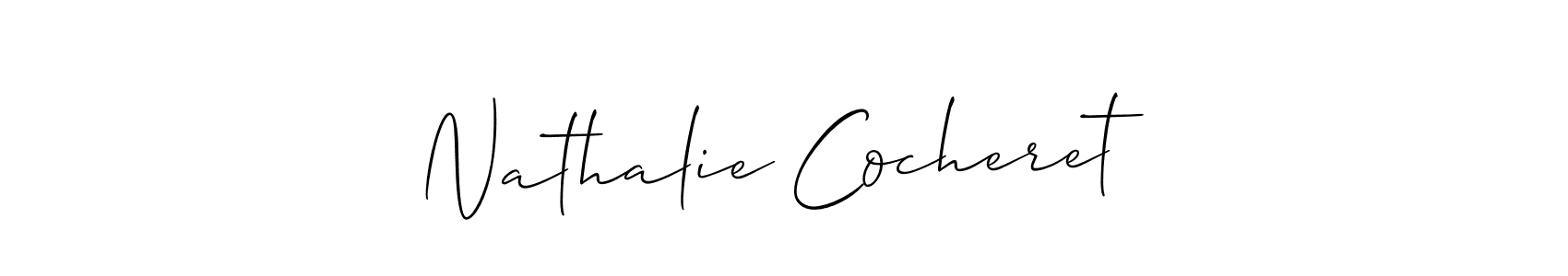 Similarly Allison_Script is the best handwritten signature design. Signature creator online .You can use it as an online autograph creator for name Nathalie Cocheret. Nathalie Cocheret signature style 2 images and pictures png